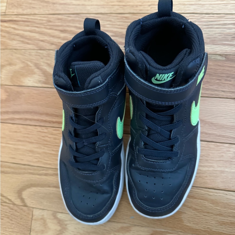 Nike Black and Green High-Top Sneakers